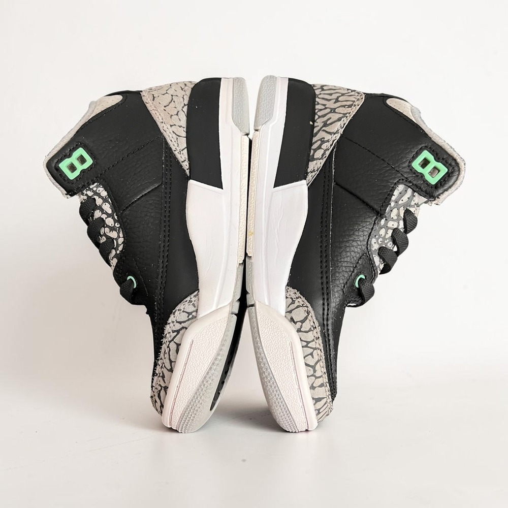 Jordan 3 Retro PS Green Glow Black Wolf Grey DM0966-031 Size 11C Kids Sneakers - Picture 5 of 14